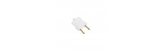 3910 - PLUG MACHO C/ 2 PINOS BRANCO PLUZIE